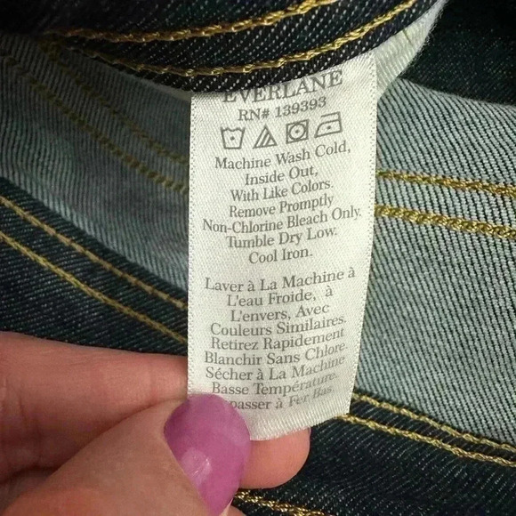 Everlane Way High Rise Skinny Split Hem Jeans Size 29 Organic Cotton Dark Wash - Picture 3 of 10